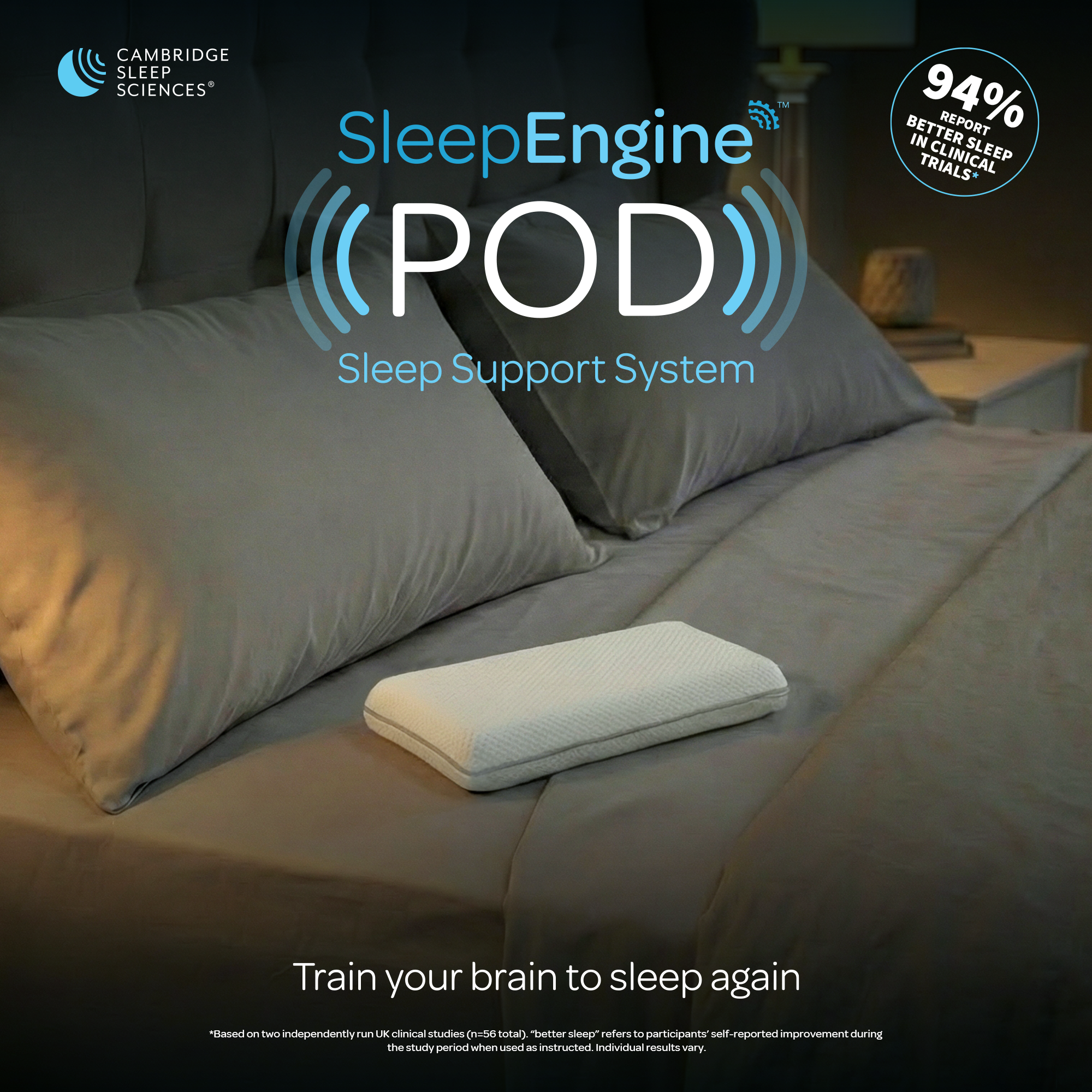 SleepEngine Pod op bed